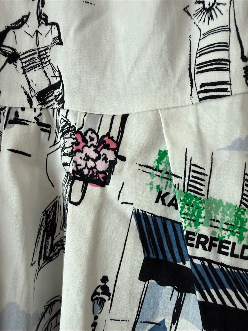 Karl Lagerfeld Paris City Print Poplin Midi Dress (missing belt) - Picture 10 of 15